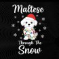 Maltese Dog Through Snow Christmas PNG: winter dog art holiday png festive pet illustration