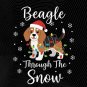 Beagle Small Size Dog Through Snow Christmas winter dog art holiday png festive pet illustration