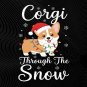 Corgi Through Snow PNG: Xmas Dog Art (Digital Download)