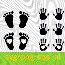 Baby Hands & feet SVG, Cute Foot prints SVG baby feet handprints (Digital Download)