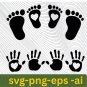 Baby Footprints SVG: baby Hands & feet File Svg handprints (Digital Download)