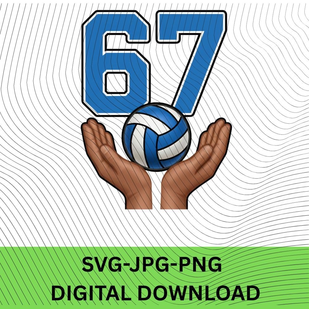 Volleyball Funny Six Seven 67 Meme Gen Alpha Slang 6-7 Viral Trend Hands gift volley fans & players