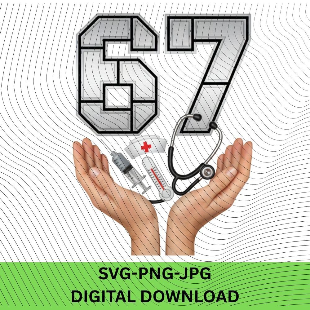 Nurse Registry Funny Six Seven 67 Meme Gen Alpha Slang 6-7 Viral Hands For rn licensure