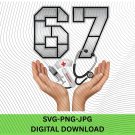 Nurse Registry Funny Six Seven 67 Meme Gen Alpha Slang 6-7 Viral Hands For rn licensure