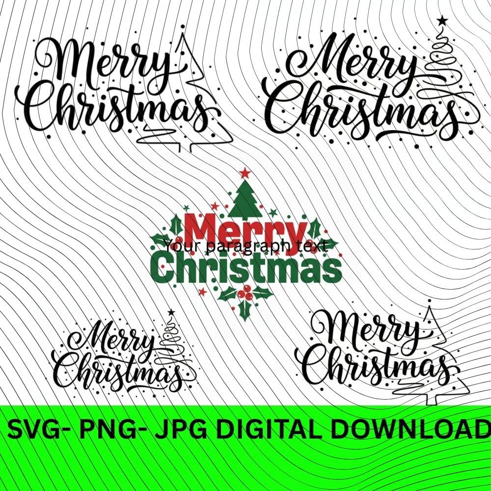 Merry Christmas Tree ,Christmas Tree Decor, Merry Christmas 3 SVG xmas gift svg, festive santa claus