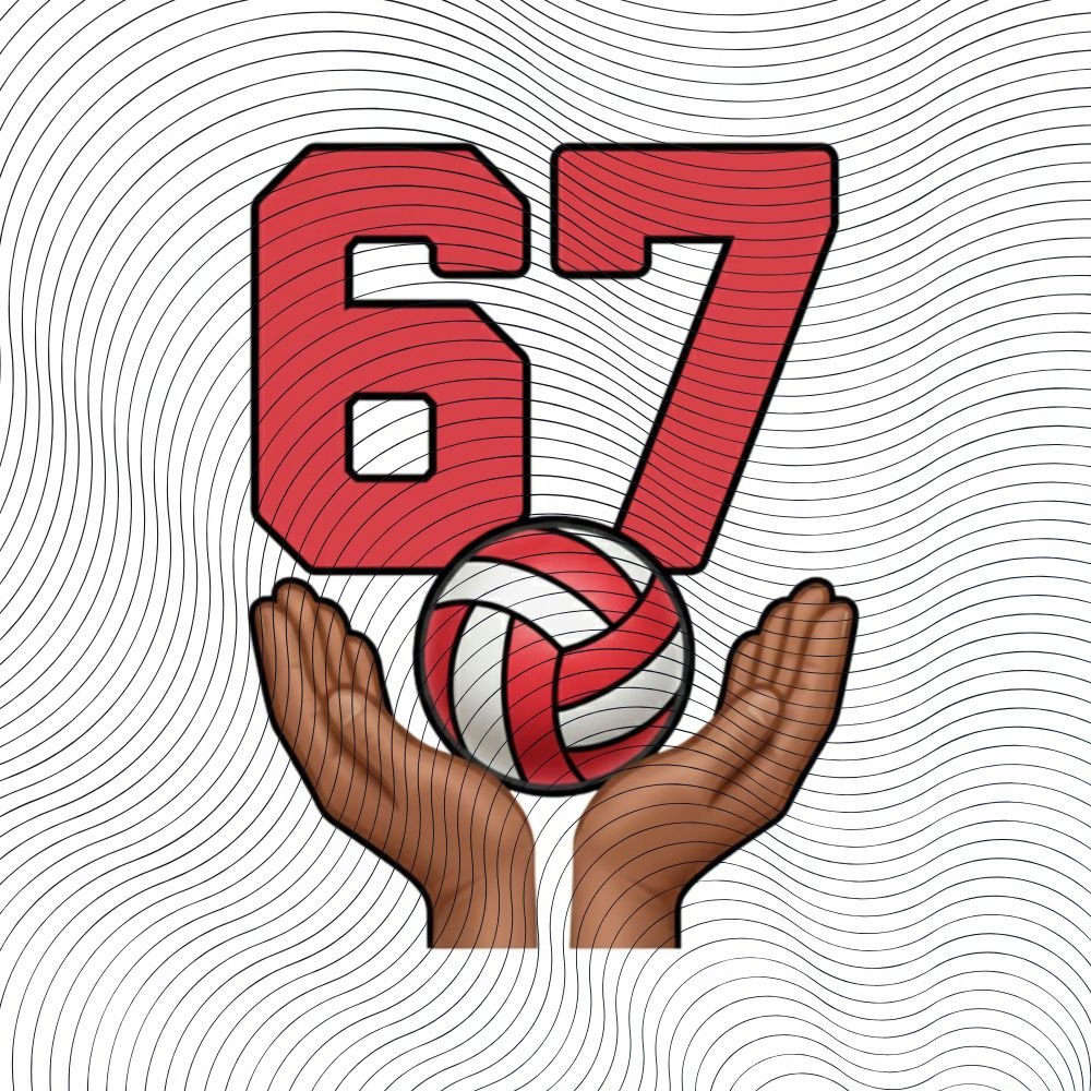 Funny Six Seven Volleyball 67 Meme Gen Alpha Slang 6-7 Viral Trend Hands gift volley fans & players