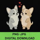 Corgi Valentine PNG – Cute Corgi Dog Couple, Kawaii Puppy Love Digital Download for Dog Lovers Corgi Valentine PNG – Cute Corgi Dog Couple, Kawaii Puppy Love Digital Download for Dog Lovers