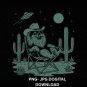 Pomeranian Cowboy Under UFO Png, Funny Alien Pomeranian Dog Western Gift, Desert Space Graphic Tee