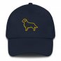 Golden Retriever Line Art Baseball Cap Minimalist Dog Hat, Embroidered Adjustable Gift Moms & Dads