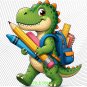 Back to School Dinosaurs PNG: Cute Dinosaur Backpack School Supplies Classroom Clipart