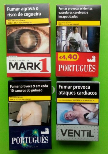 tobacco in portugal 4 empty tobacco pack. Portugal