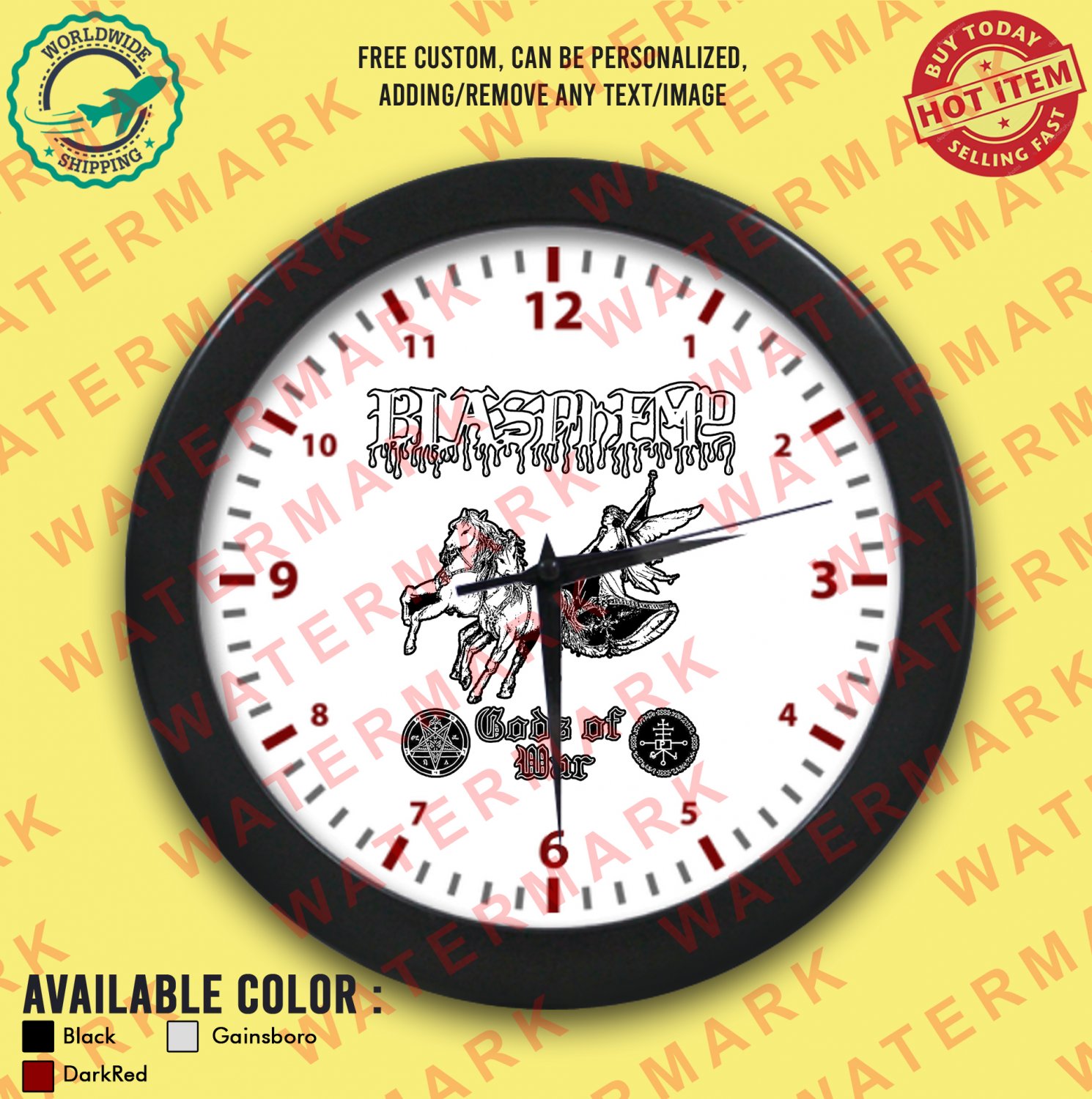 1 BLASPHEMY BAND Wall Clocks