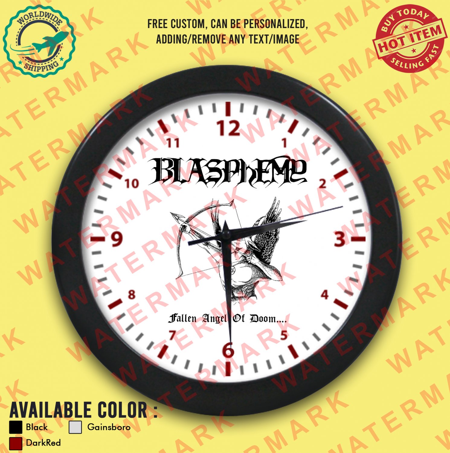 2 BLASPHEMY BAND Wall Clocks