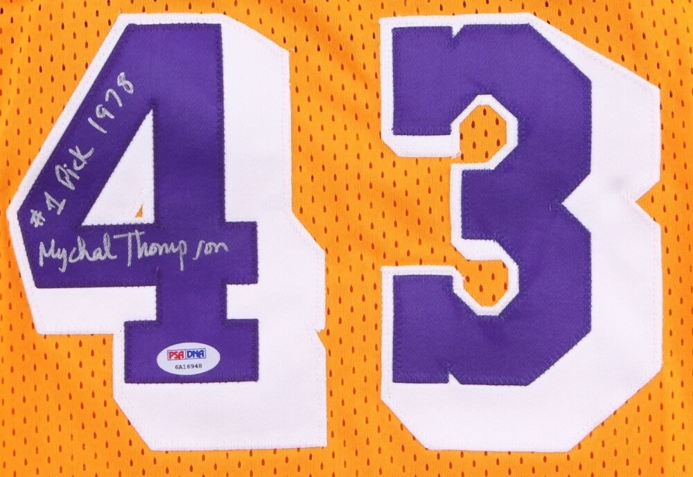 Mychal Thompson Signed Los Angeles Lakers Jersey Inscribed #1 Pick 1978 ...