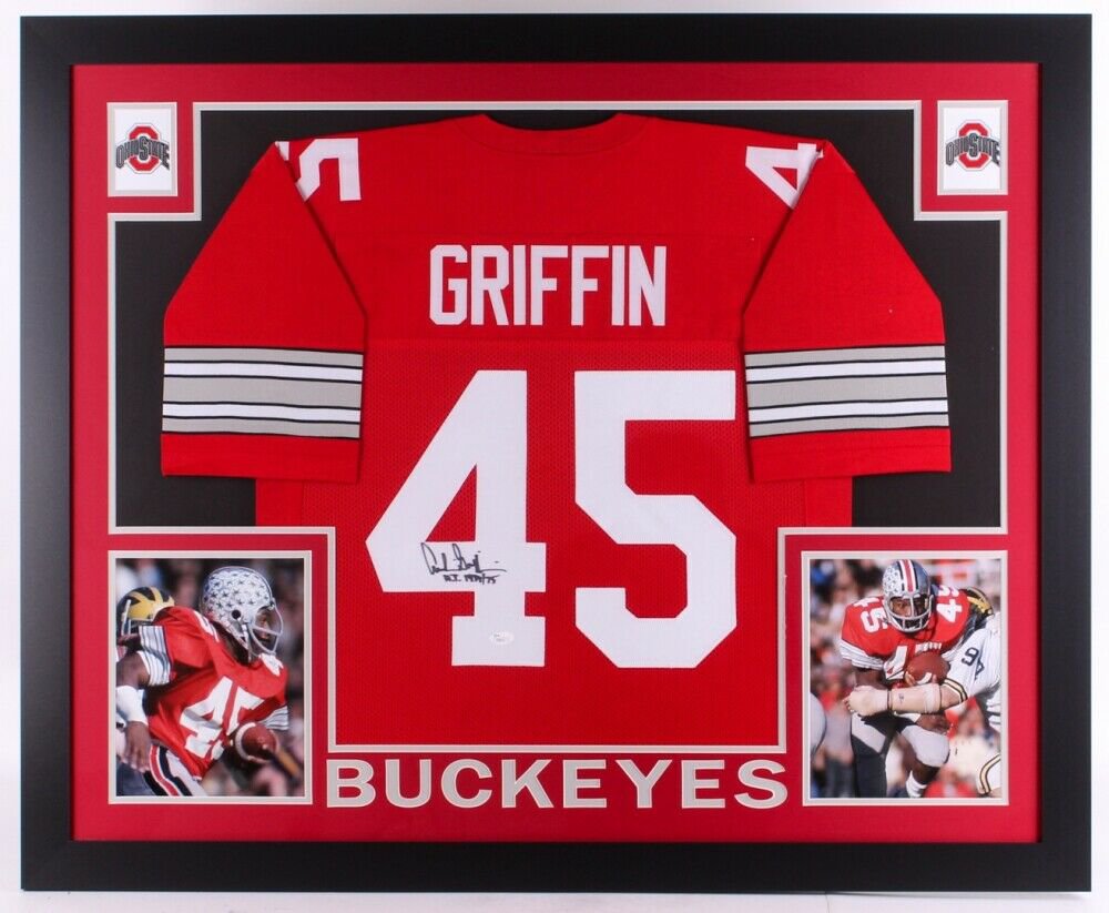 Archie Griffin Signed Ohio State Buckeyes 35x43 Custom Framed Jersey ...