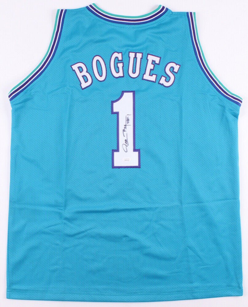 Tyrone Muggsy Bogues Signed Charlotte Hornets Jersey (JSA COA) 1st Rd ...