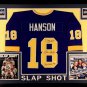 Hanson Brothers Signed "Slap Shot" Chiefs 35x43 Custom Framed Jersey Signed by 3