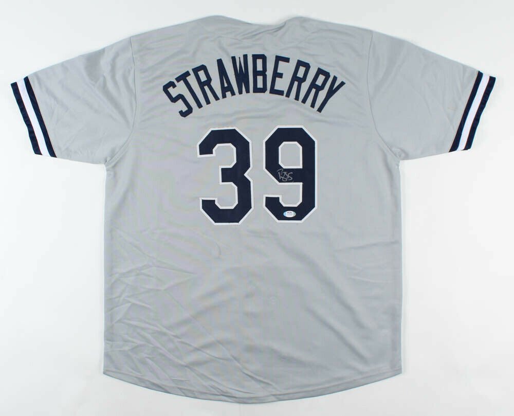 Darryl Strawberry Signed New York Yankees Jersey (PSA COA) 3x World