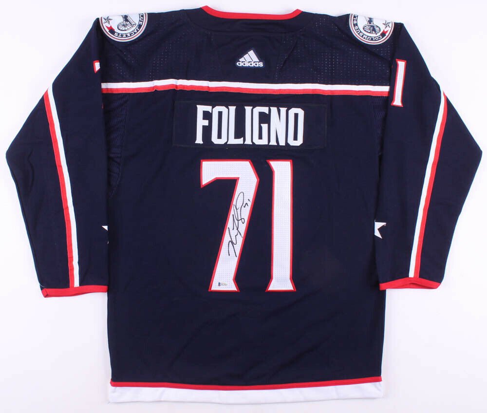 Nick Foligno Signed Columbus Blue Jackets Captains Adidas Jersey ...