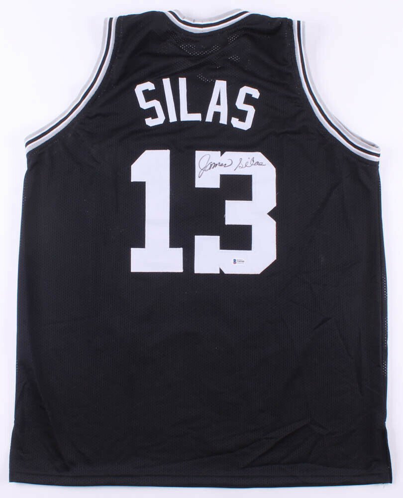 James Silas Signed Spurs Black Jersey (Beckett COA) 2×ABA All-Star ...