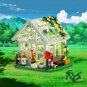 Garden Flower House Model Building Bricks Toy MOC Blocks Set Gift with LED Light