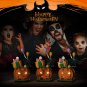 Halloween Pumpkin Cabin Model Building Bricks Toys with Lights Blocks Gift Set