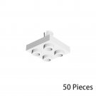 50x White Part 2476 Plate Special 2 x 2 with Pin on Bottom Building Pieces