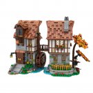 BuildMoc Medieval Watermill and House can be Divided Model 1235 Pieces