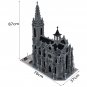 Modular Cathedral with Interior Building Bricks Toys Blocks Set Model Collection