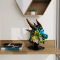 BuildMoc Colorful Dragon Head Model with Display Stand 2551 Pieces