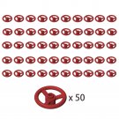 50x Dark Red 2819 Steering Wheel ∅24/Steering Wheel w. 3 Studs Diameter