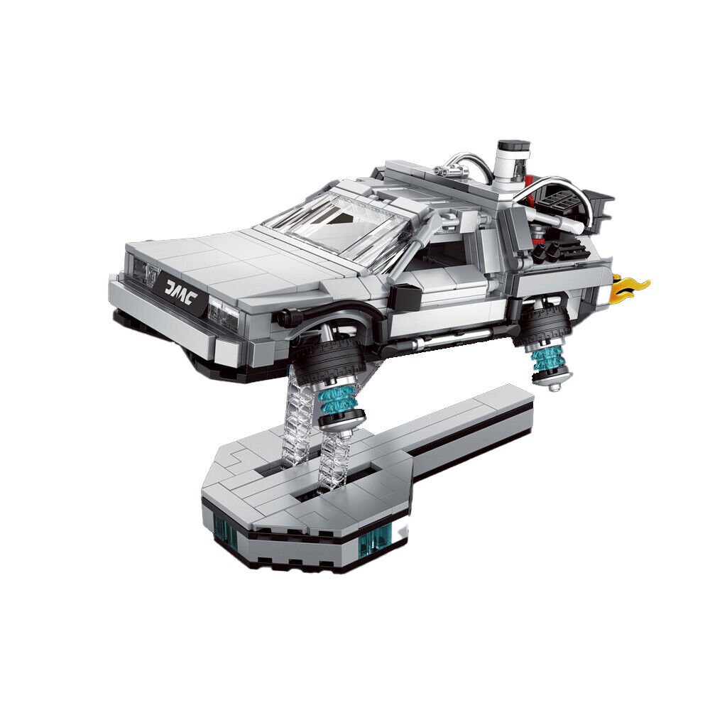 BuildMoc Time Machine Suspended Concept Car Model with Stand 868 Pieces