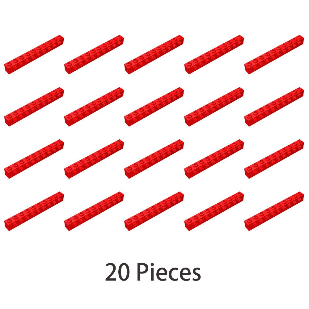 20x Red Part 2730 Technic Brick 1x10 &acirc;��4.9/Technic Brick 1x10 [9 Holes]