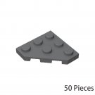 50 PCS Dark Gray 2450 Wedge Plate 3x3 Cut Corner Building Pieces Bulk Lot