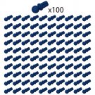 100x Dark Blue 2736 Ball with Cross Axle/Technic Axle Towball Building Pieces