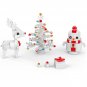 BuildMoc 3-in-1 Sets with Snowman, Christmas Tree, Deer and Gift Box 377 Pieces