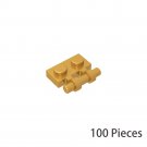 100x Pearl Gold Part 2540 Plate 1x2 w. Stick Building Pieces 100% Compatible