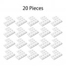 20x White Part 2639 Corner Plate 2x4x4 Building Pieces Bulk Lot 100% Compatible