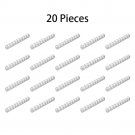 20 PCS White Part 2730 Technic Brick 1x10 ∅4.9/Technic Brick 1x10 [9 Holes]