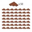 50x Dark Orange Part 2450 Wedge Plate 3x3 Cut Corner Building Pieces Bulk Lot