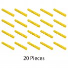 20x Yellow Part 2730 Technic Brick 1x10 ∅4.9 / Technic Brick 1x10 [9 Holes]