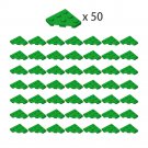 50 PCS Green Part 2450 Wedge Plate 3x3 Cut Corner Building Pieces Good Quality