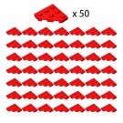 50 PCS Red Part 2450 Wedge Plate 3x3 Cut Corner Building Pieces Bulk Lot