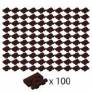 100 PCS Dark Brown 2540 Plate 1x2 w. Stick Building Pieces 100% Compatible