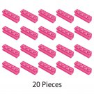 20x Dark Pink 2653 Brick Special 1x4 with Groove / Sliding Piece 1x4 Brand New