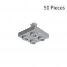 Light Gray 2476 Plate Special 2x2 with Pin on Bottom / 2x2 Inver Ted with Snap