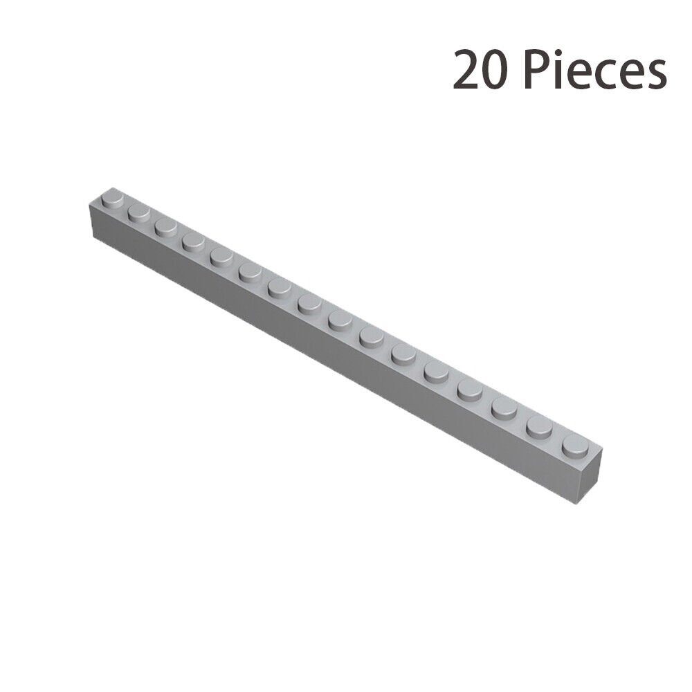 20x Light Gray Part 2465 Brick 1X16 Building Pieces Bulk Lot 100% Compatible