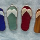 Tropical wedding favors stained glass flip flops set of 4