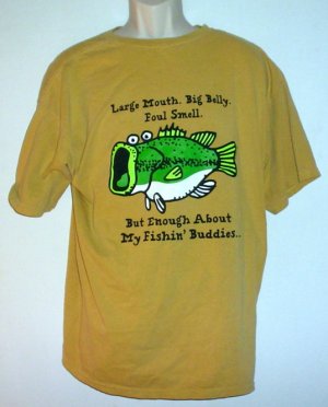 Bass Pro Shops Funny Fishing Buddies tee shirt cotton Large