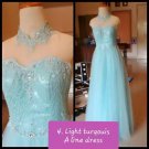 Light turqouis A line long gown